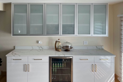 Cabinets - Modern Melamine Cabinets with Glass Doors