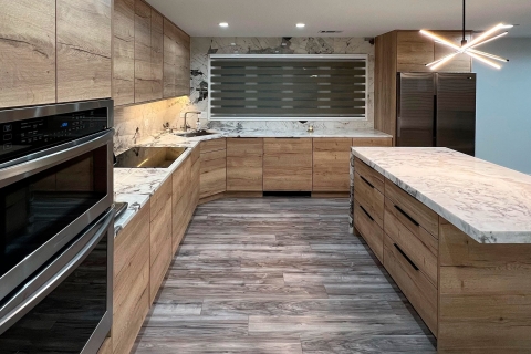 Cabinets - Modern Kitchen Cabinets - EGGER Melamine: Natural Halifax Oak H1180-ST37