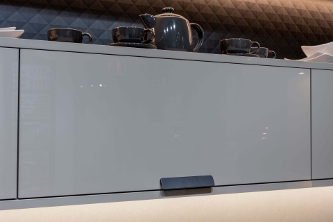 Cabinets - Collezione Italiana: Combo 3D Print Texture and Gloss Kristal Beige Modern Melamine Cabinets
