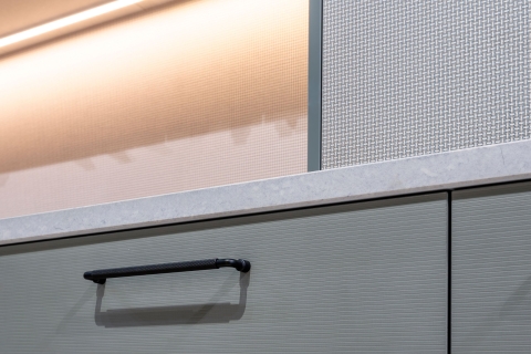 Cabinets - Collezione Italiana: Green Tea + Tuscan Linen + Gloss Kristal Beige Modern Cabinets