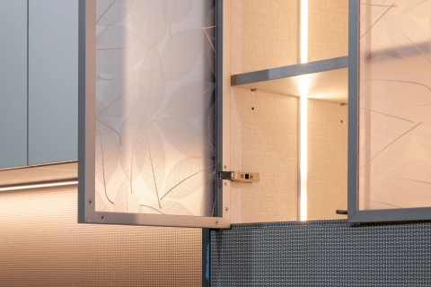 Cabinets - Collezione Italiana: Green Tea + Tuscan Linen + Gloss Kristal Beige Modern Cabinets