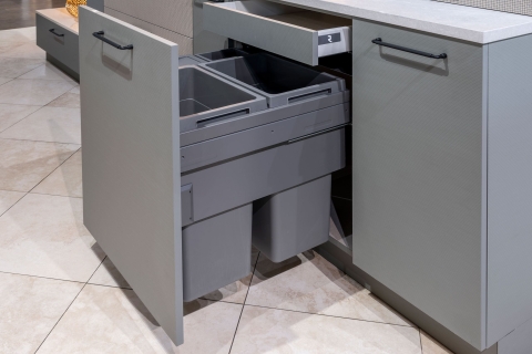 Cabinets - Collezione Italiana: Green Tea + Tuscan Linen + Gloss Kristal Beige Modern Cabinets