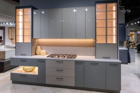 Cabinets - Collezione Italiana: Green Tea + Tuscan Linen + Gloss Kristal Beige Modern Cabinets