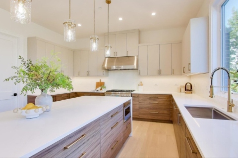 Modern Kitchen - Melamine Egger Natural Carini Walnut, H3710 ST12