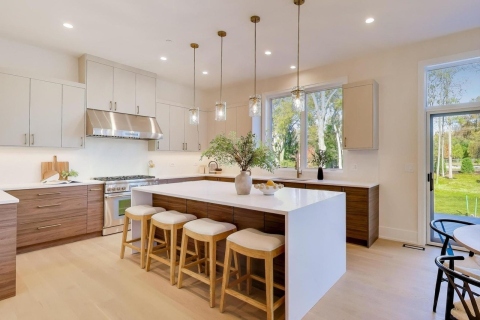 Cabinets - Modern Kitchen - Melamine Egger Natural Carini Walnut, H3710 ST12