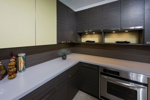 Cabinets - Two-Texture Combo,  Solid & Wood Gain Modern Melamine Cabinets
